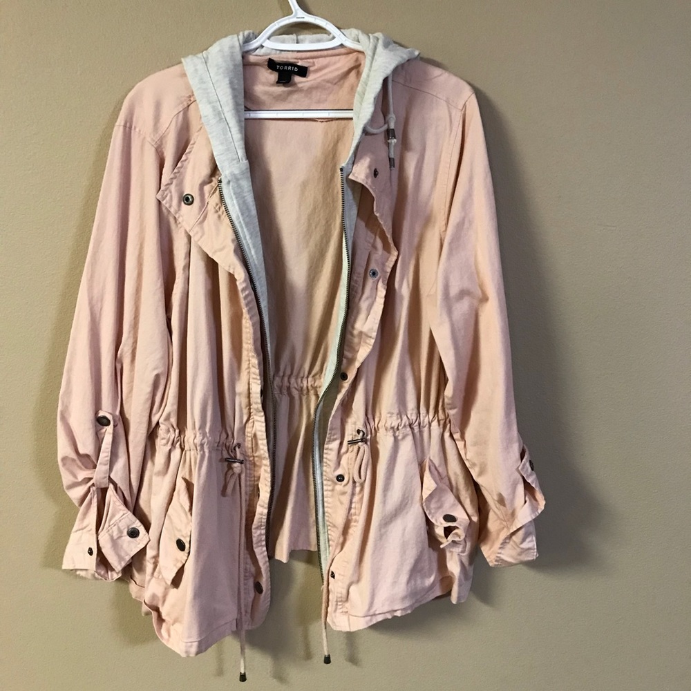 torrid Blush Pink Utility Jacket with Hood